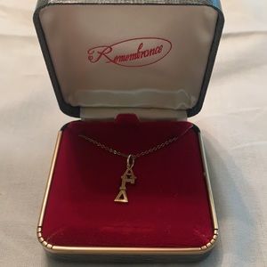 Alpha Gamma Delta vintage 18” gold filled necklace